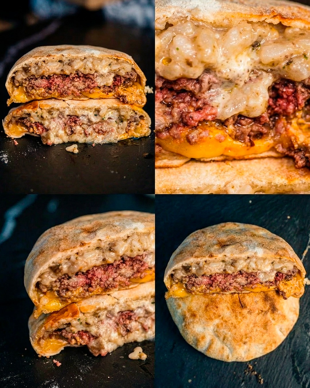 Burger gourmet con queso fundido
